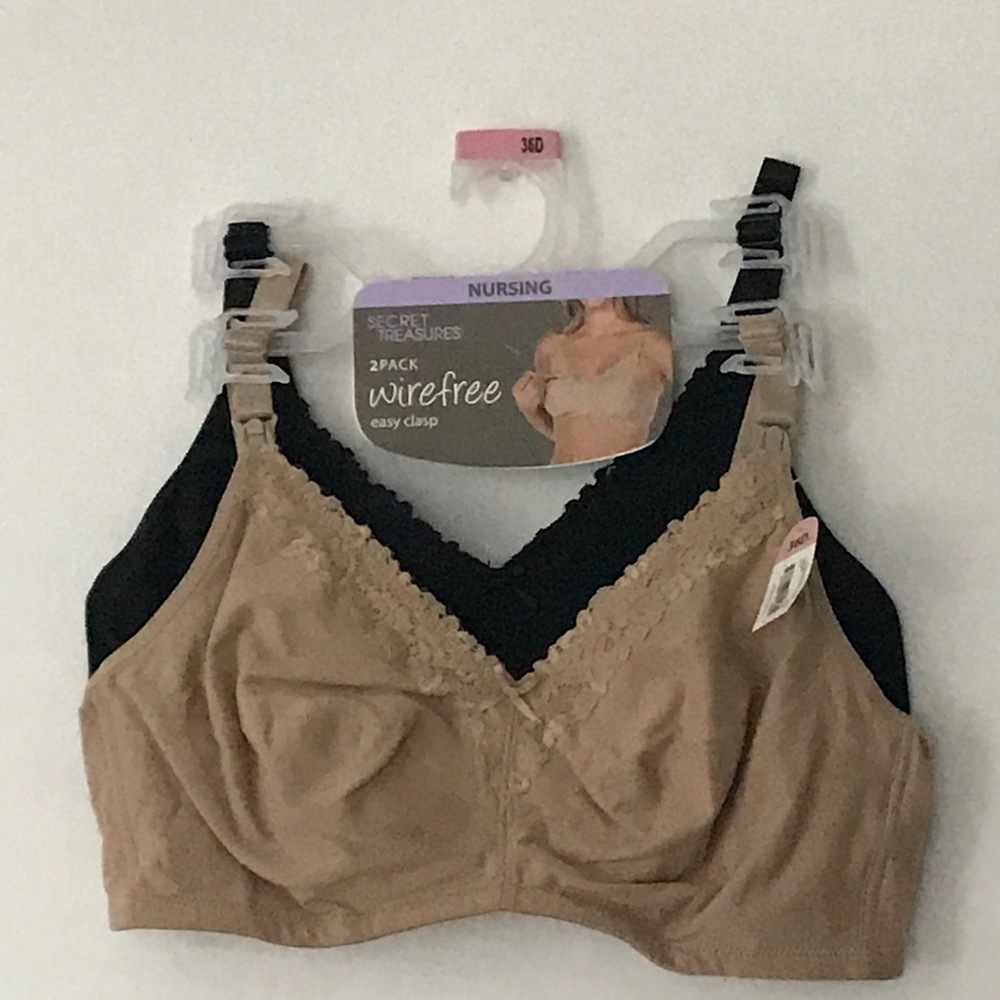 Secret Treasures 2 Pack Wireless Nursing Bra 36D